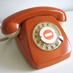 60s orange rotary phone