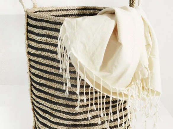 charcoal striped tall basket 8
