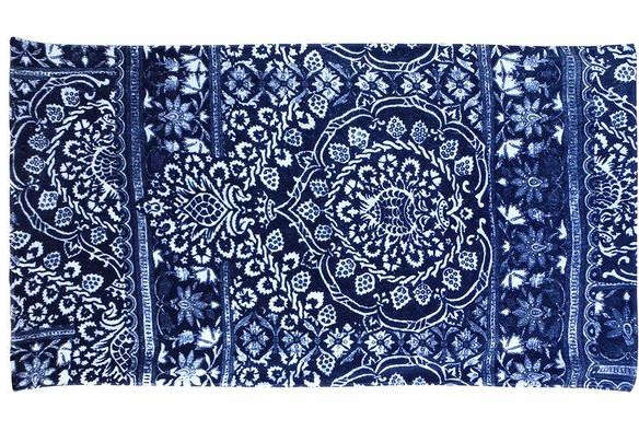 bohemian damask – royal blue bath towels 8