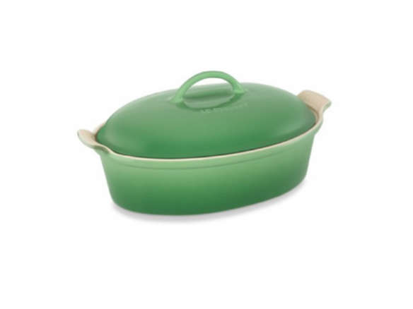 le creuset heritage stoneware oval covered casserole 8