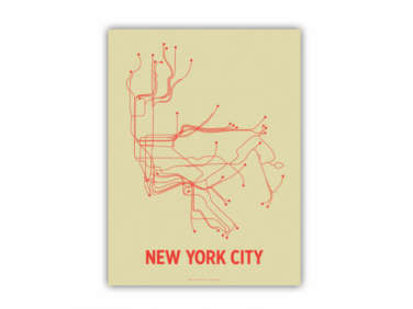 700 new york poster line orange  