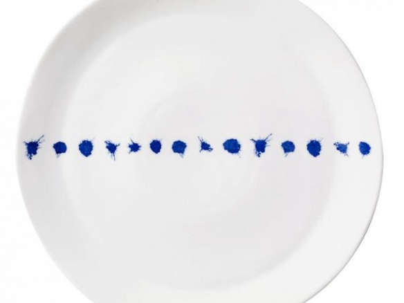 blue splatter dinner plates 8