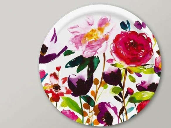 red roses large round tray 8
