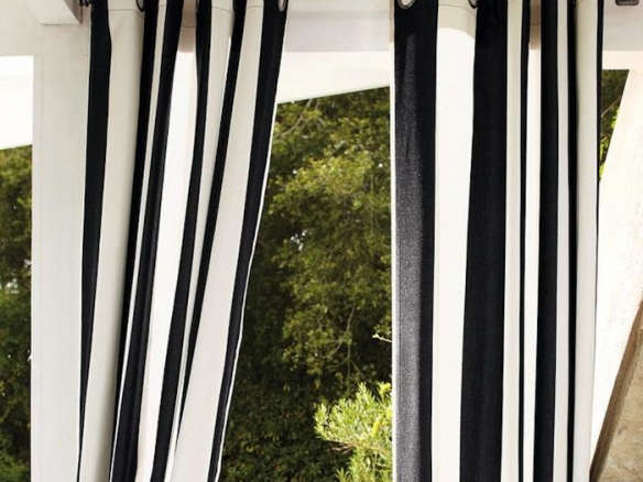 700 sunbrella awning stripe outdoor grommet drape black white  