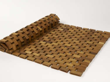 700 teak rounded bath mat  