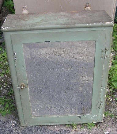 vintage green steel cabinet 8