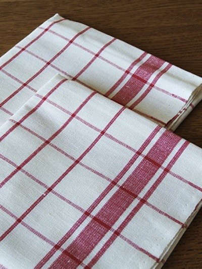 Vivaraise Classic Tiled Cotton Tea Towel Red 
