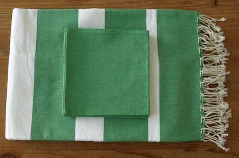 green & white table cloth 8