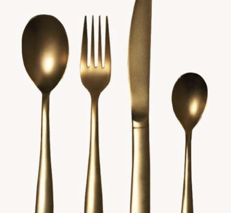 midas golden cutlery set 8