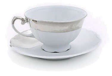 silver shiny baroque tea cup and saucer 8