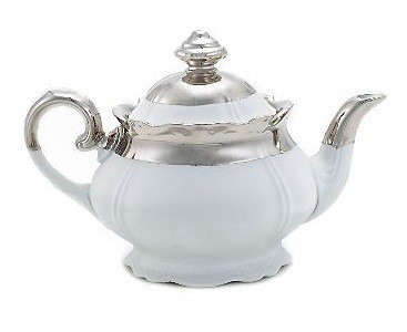 silver shiny baroque teapot 8