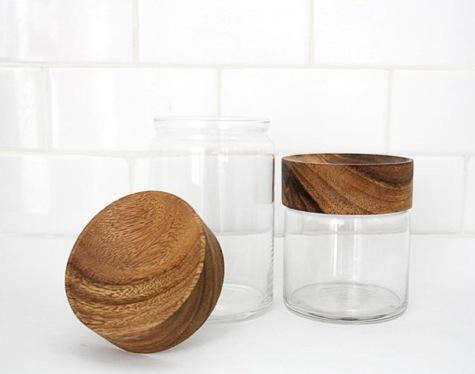 wood glass canisters 8