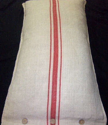 red striped european grain sack pillow 8