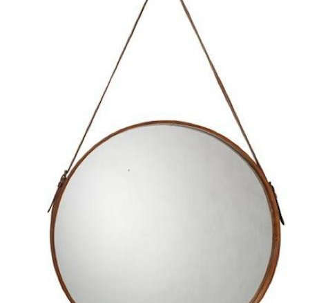 round leather mirrors 8