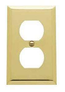 baldwin harware receptacle solid brass switch plate