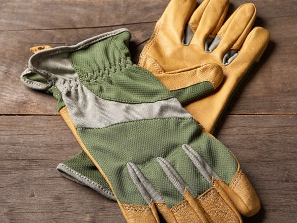 bamboo & leather gardening gloves 8
