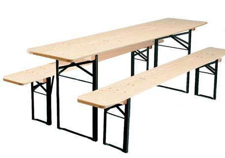 biergarten folding wood table and bench set 8