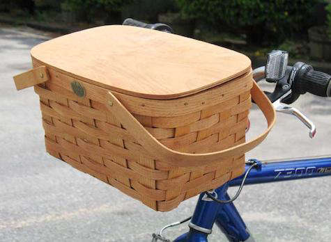 Lastu Bike Basket including Frame  Birch Basket with Grey Felt Handles portrait 8
