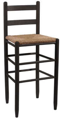 black rush seat bar stool