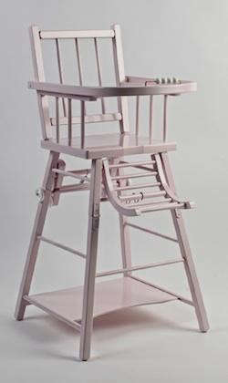 high chair in pale pink 8