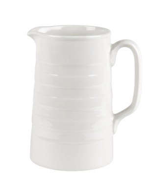 ironstone white hooped jug 8