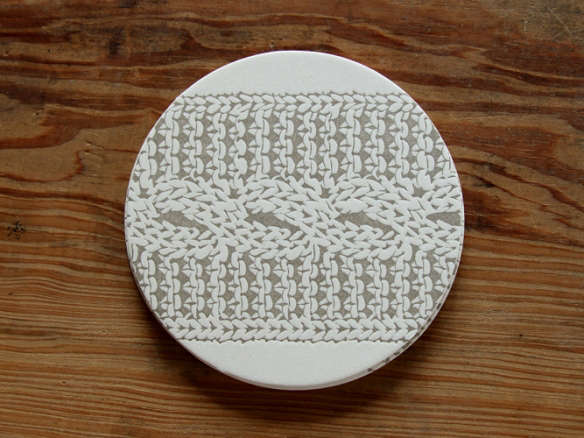cable knit round coasters 8