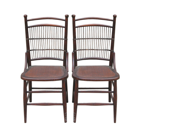matching pair wicker side chairs 8