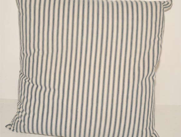19th century blue and white ticking pillows 8