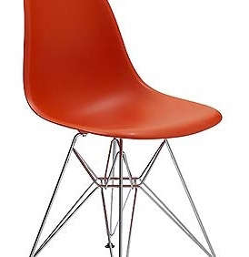 eames red molded side chair  