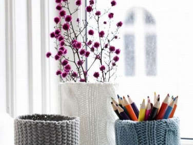ferm living knitted pencil holder  