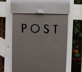 grey post box  