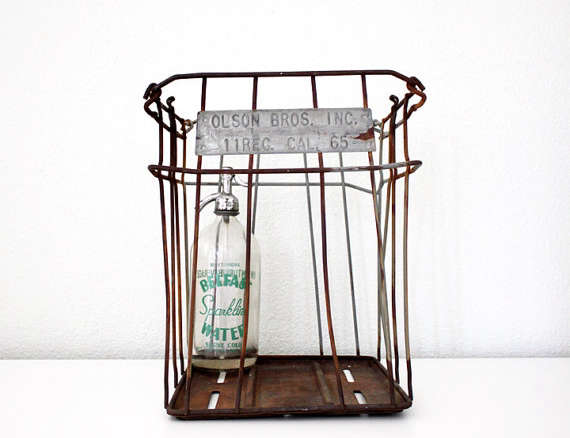 vintage metal wire farm basket 8
