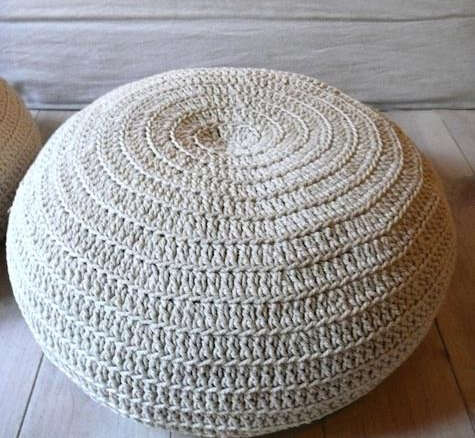 hand crocheted cotton poufs 8