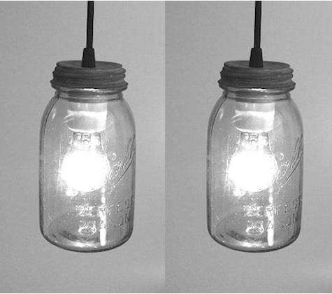 mason jar lights pair