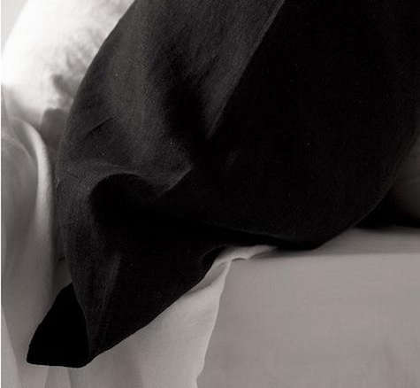 matteo black linen pillowcase  