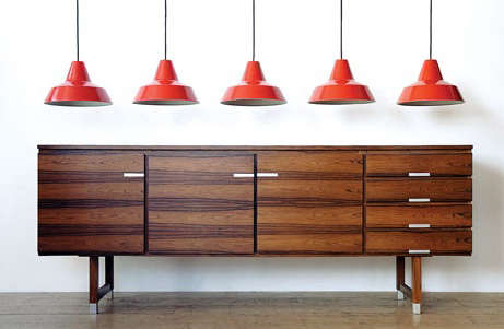 modern warehouse red lamps