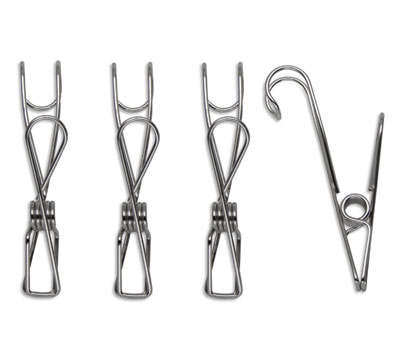 MUJI MoMA stainless hooking wire-clip W2 x D5.5 x H9.5 cm #4pcs SET 