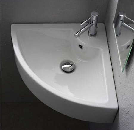 square wall mounted corner bathroom sink 8