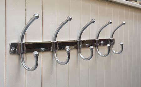 polished aluminum double hook rack 8