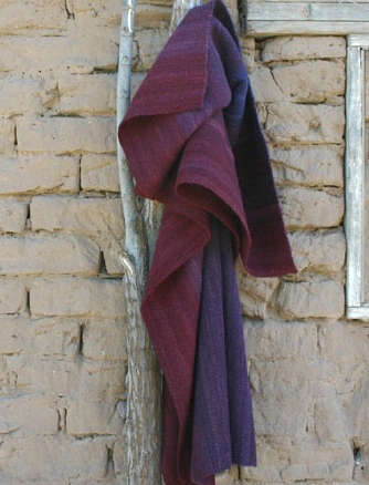 purple bolivian throw hanging  