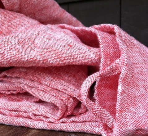 red linen chambray towels 8