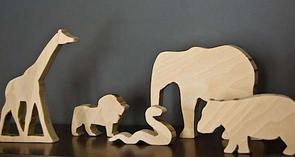 wooden african animal set 8