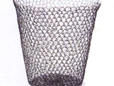 Office Boucle Wire Mesh Wastebasket by Roost portrait 4