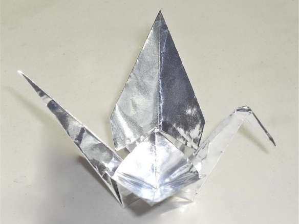 silver foil origami paper 8