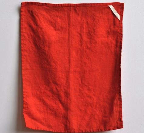 dish towel linen red 8