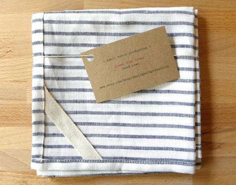 dish towel linen black stripes 8