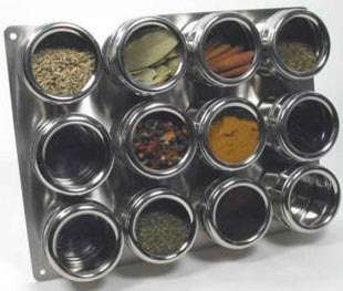 Soho Spices 12-Piece 6.5 x 33 x 24.6 cm Magnetic Spice Shaker Set with Stainless Steel Base 