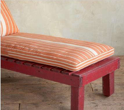 orange stripe chaise cushion 8