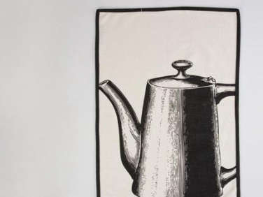 tea towel black teapot thomas paul  