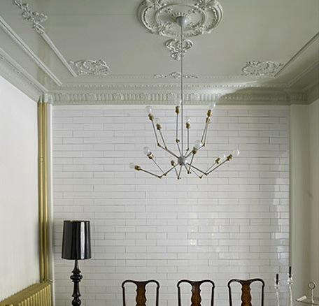 Tiled dining room wall  